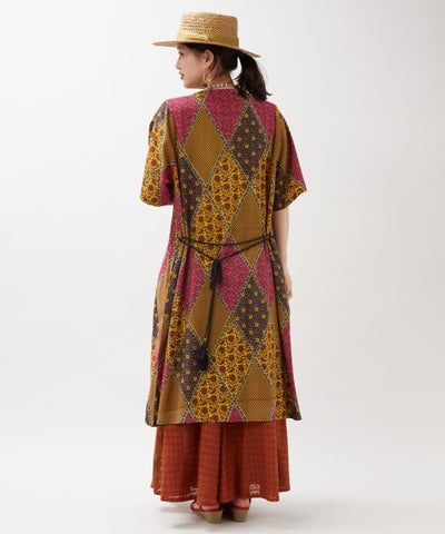 Check Patchwork UV Protection Cardigan by AMINA - Ametsuchi