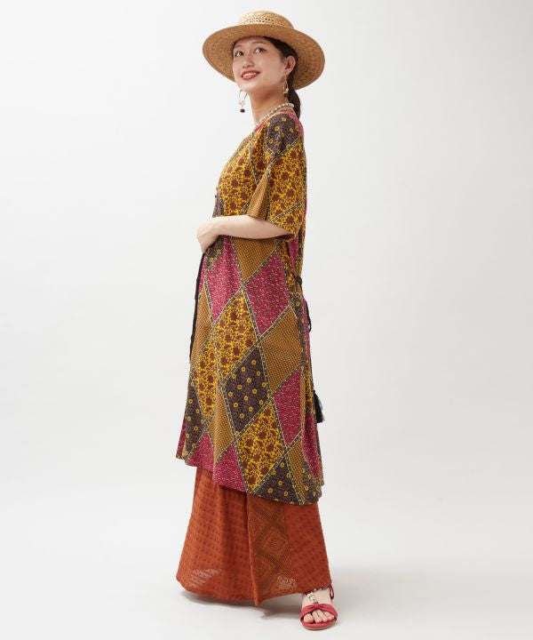 Check Patchwork UV Protection Cardigan by AMINA - Ametsuchi