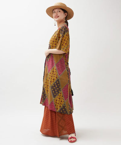 Check Patchwork UV Protection Cardigan by AMINA - Ametsuchi