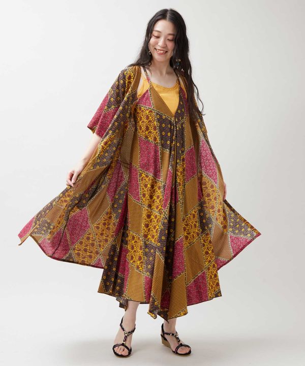 Check Patchwork UV Protection Cardigan by AMINA - Ametsuchi