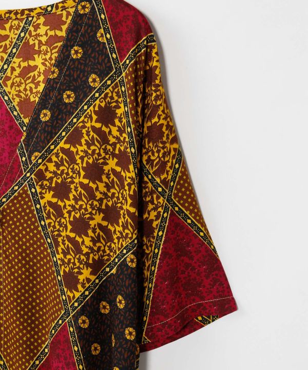 Check Patchwork UV Protection Cardigan by AMINA - Ametsuchi