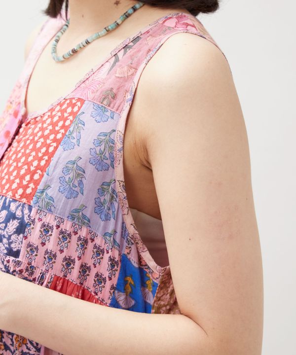 Gradient Patchwork Cotton Dress