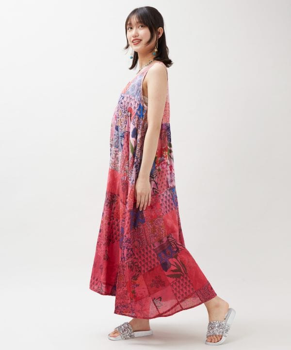 Gradient Patchwork Cotton Dress