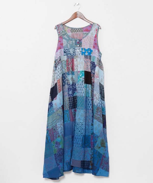 Gradient Patchwork Cotton Dress