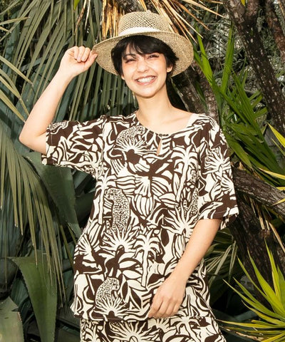 Jungle Animal Camo Top by AMINA - Ametsuchi