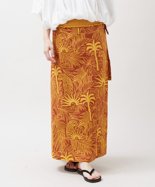Jungle Animal Wrap Skirt by AMINA - Ametsuchi