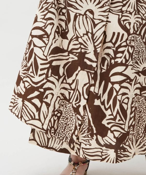 Jungle Animal Wrap Skirt by AMINA - Ametsuchi
