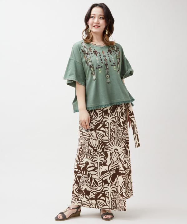 Jungle Animal Wrap Skirt by AMINA - Ametsuchi
