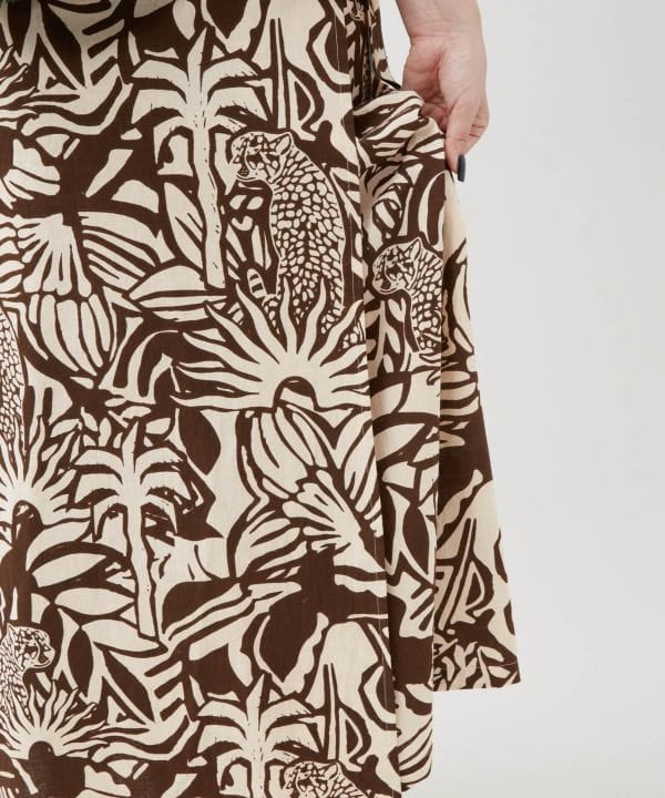 Jungle Animal Wrap Skirt by AMINA - Ametsuchi