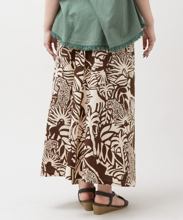 Jungle Animal Wrap Skirt by AMINA - Ametsuchi