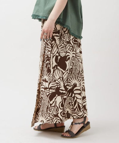 Jungle Animal Wrap Skirt by AMINA - Ametsuchi