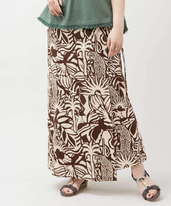 Jungle Animal Wrap Skirt by AMINA - Ametsuchi