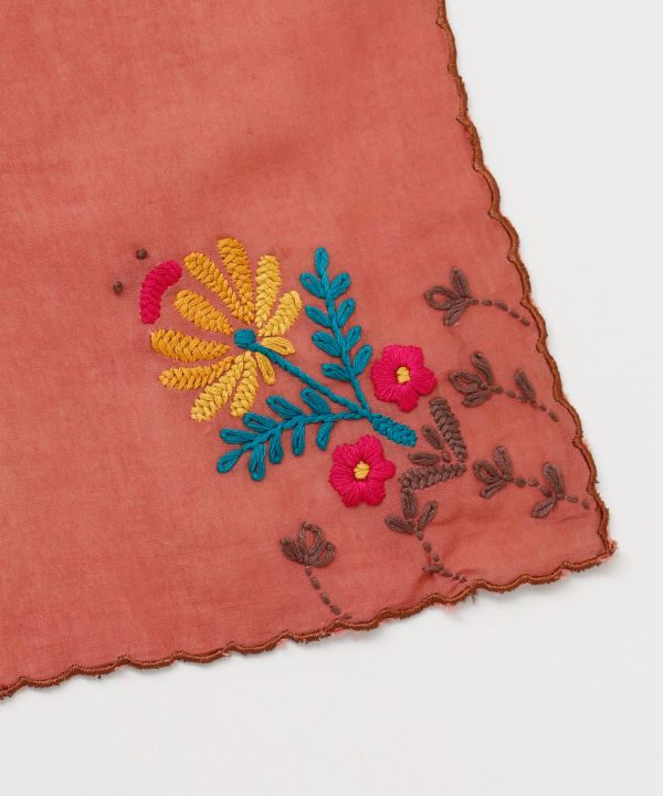 Butterfly Embroidered Cotton Stole