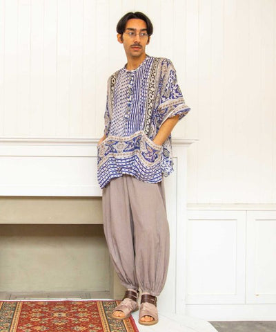Kota Doria Blockprint Top by AMINA - Ametsuchi