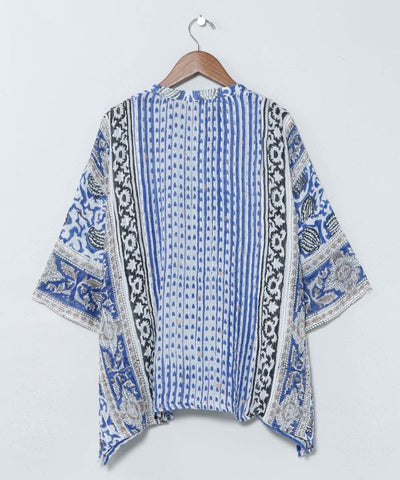 Kota Doria Blockprint Top by AMINA - Ametsuchi