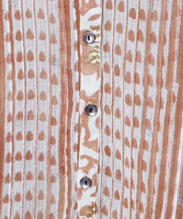 Kota Doria Blockprint Top by AMINA - Ametsuchi