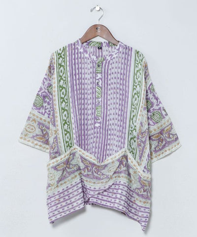 Kota Doria Blockprint Top by AMINA - Ametsuchi