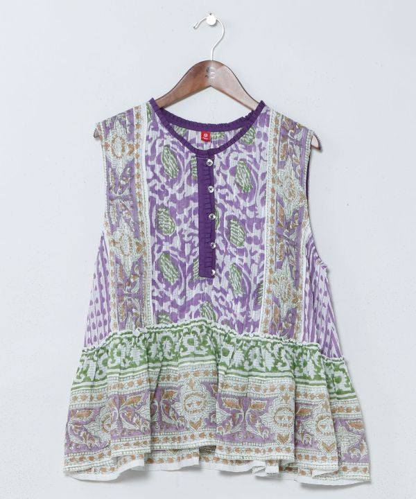 Kota Doria Tunic Top by AMINA - Ametsuchi