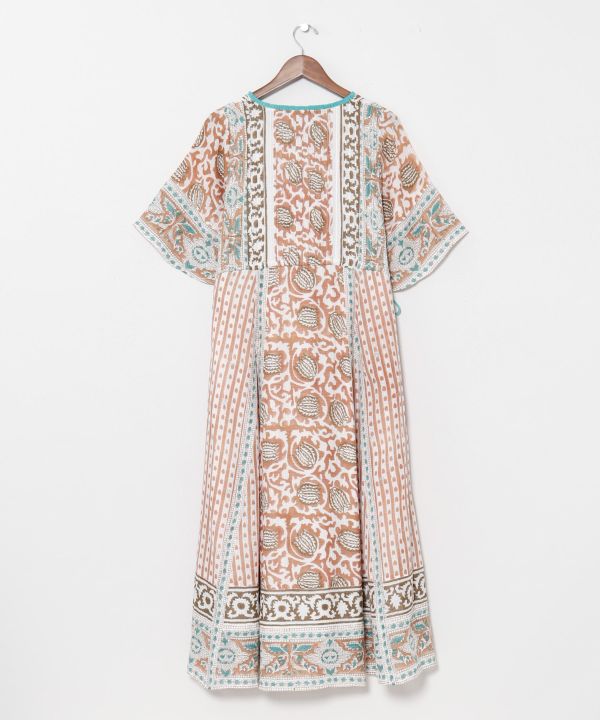 Kota Doria Blockprint Dress by AMINA - Ametsuchi