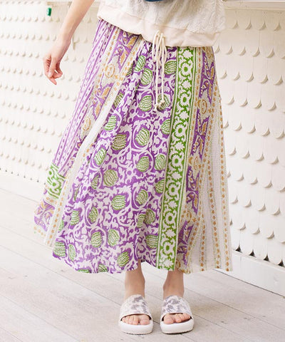 Kota Doria Circular Skirt by AMINA - Ametsuchi