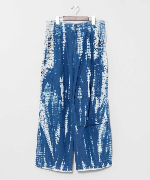 Mirror Embroidered Denim Pants by AMINA - Ametsuchi