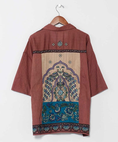 Lehenga Inspired Embroidered Shirt by AMINA - Ametsuchi
