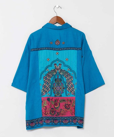 Lehenga Inspired Embroidered Shirt by AMINA - Ametsuchi