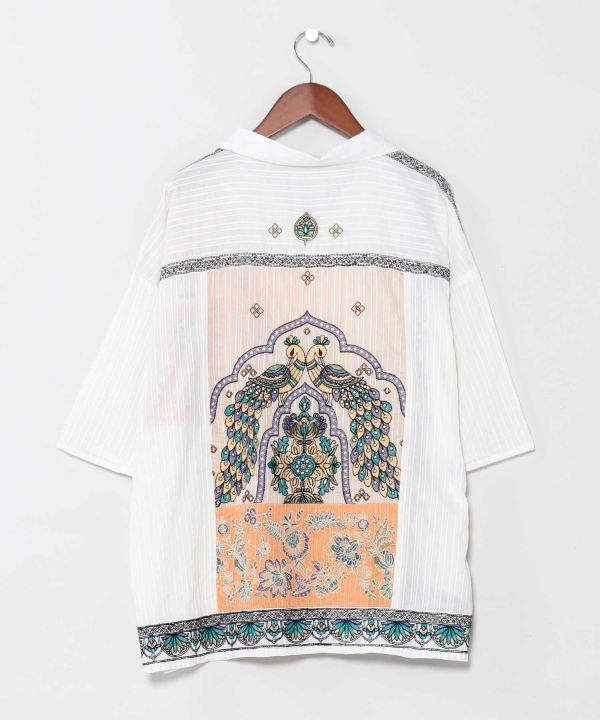 Lehenga Inspired Embroidered Shirt by AMINA - Ametsuchi