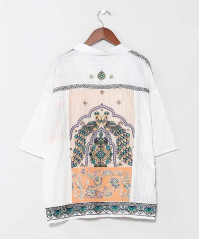 Lehenga Inspired Embroidered Shirt by AMINA - Ametsuchi