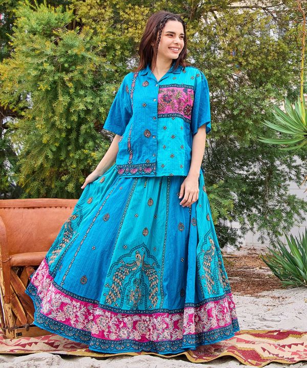 Lehenga Embroidered Cotton Skirt