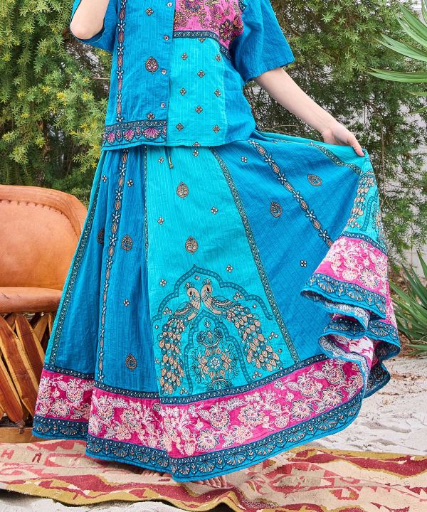 Lehenga Embroidered Cotton Skirt