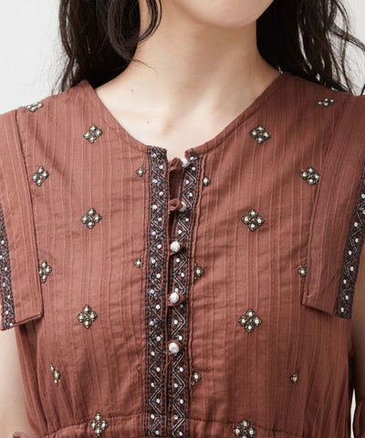 Lehenga Inspired Embroidered Dress by AMINA - Ametsuchi