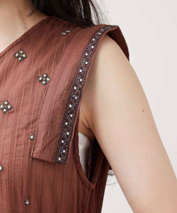 Lehenga Inspired Embroidered Dress by AMINA - Ametsuchi