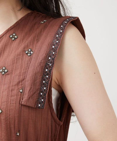 Lehenga Inspired Embroidered Dress by AMINA - Ametsuchi