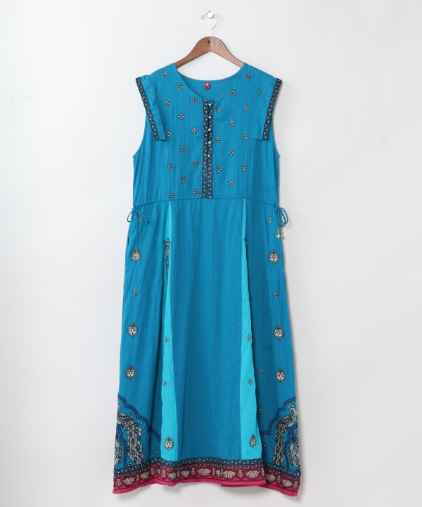 Lehenga Inspired Embroidered Dress by AMINA - Ametsuchi