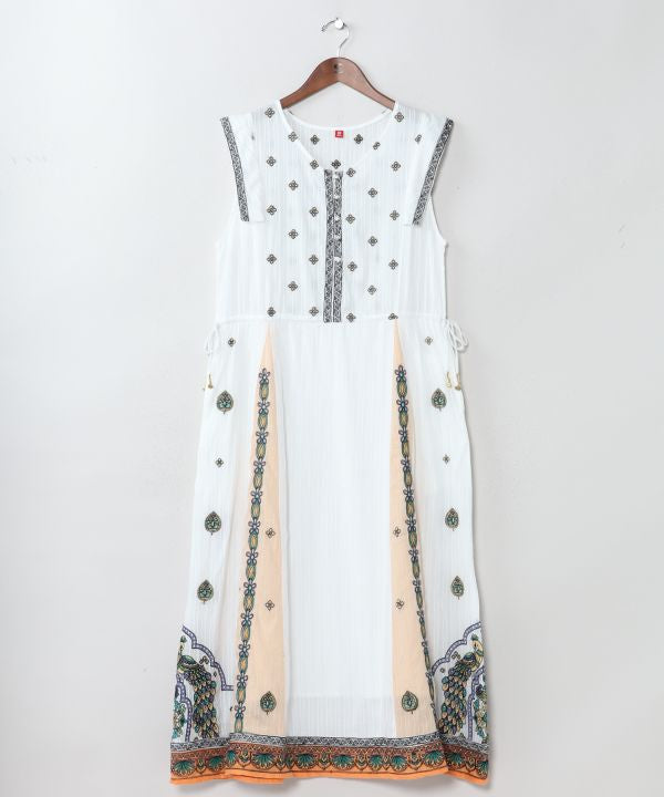 Lehenga Inspired Embroidered Dress by AMINA - Ametsuchi