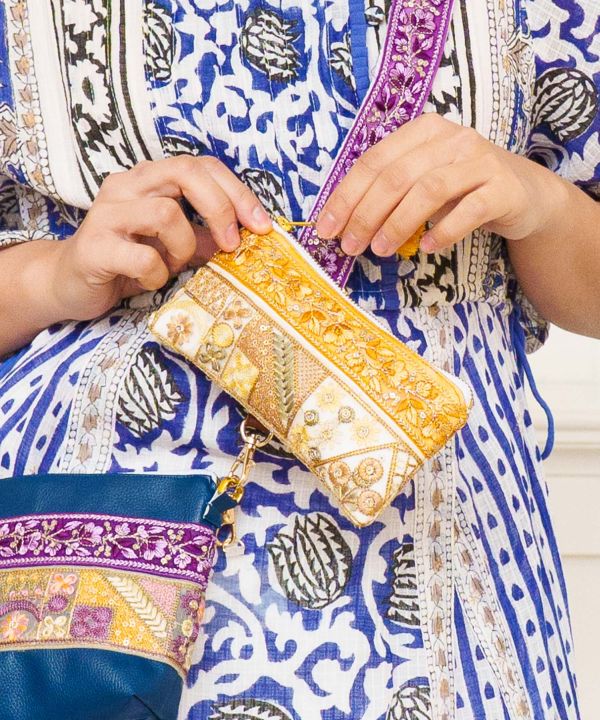Zardozi Embroidered Strap Pouch