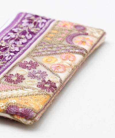 Zardozi Embroidered Strap Pouch by AMINA - Ametsuchi