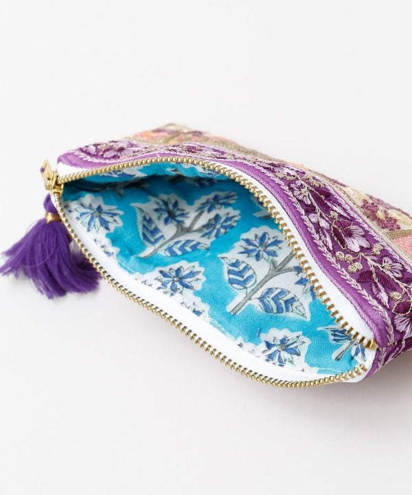 Zardozi Embroidered Strap Pouch by AMINA - Ametsuchi