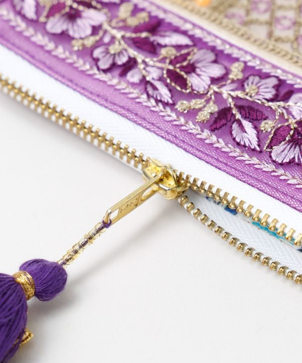 Zardozi Embroidered Strap Pouch by AMINA - Ametsuchi