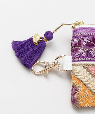 Zardozi Embroidered Strap Pouch by AMINA - Ametsuchi