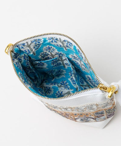 Zardozi Embroidered Mini Pouch Bag by AMINA - Ametsuchi