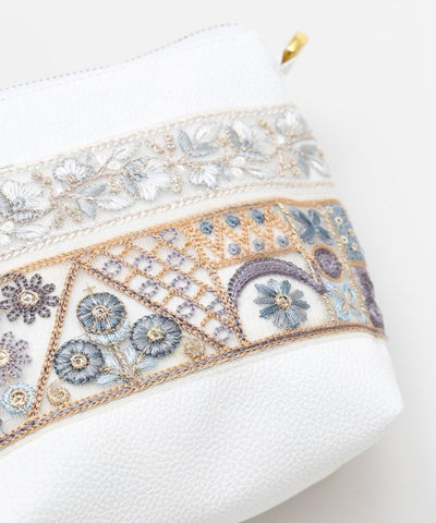 Zardozi Embroidered Mini Pouch Bag by AMINA - Ametsuchi