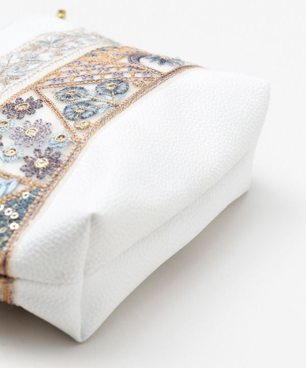 Zardozi Embroidered Mini Pouch Bag by AMINA - Ametsuchi