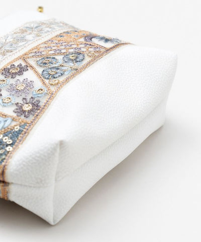 Zardozi Embroidered Mini Pouch Bag by AMINA - Ametsuchi