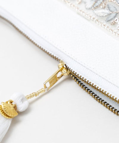 Zardozi Embroidered Mini Pouch Bag by AMINA - Ametsuchi