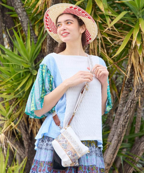 Zardozi Embroidered Mini Pouch Bag by AMINA - Ametsuchi