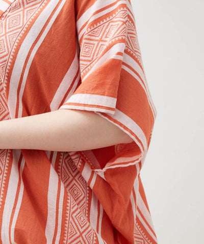 Stripe Pattern Relaxed Tie Top by AMINA - Ametsuchi