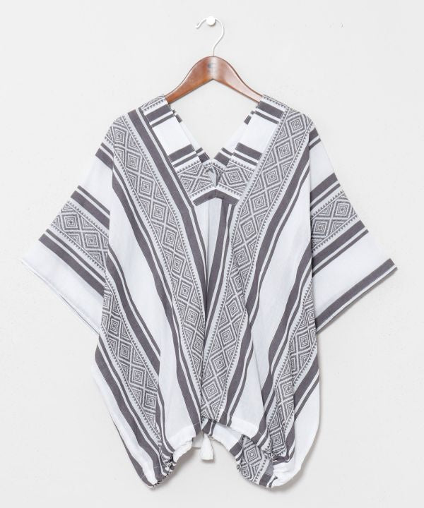 Stripe Pattern Relaxed Tie Top by AMINA - Ametsuchi