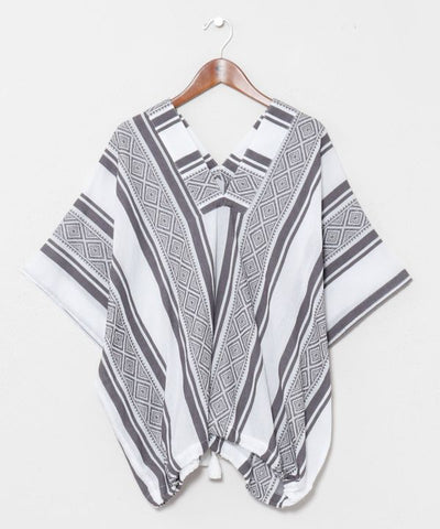 Stripe Pattern Relaxed Tie Top by AMINA - Ametsuchi
